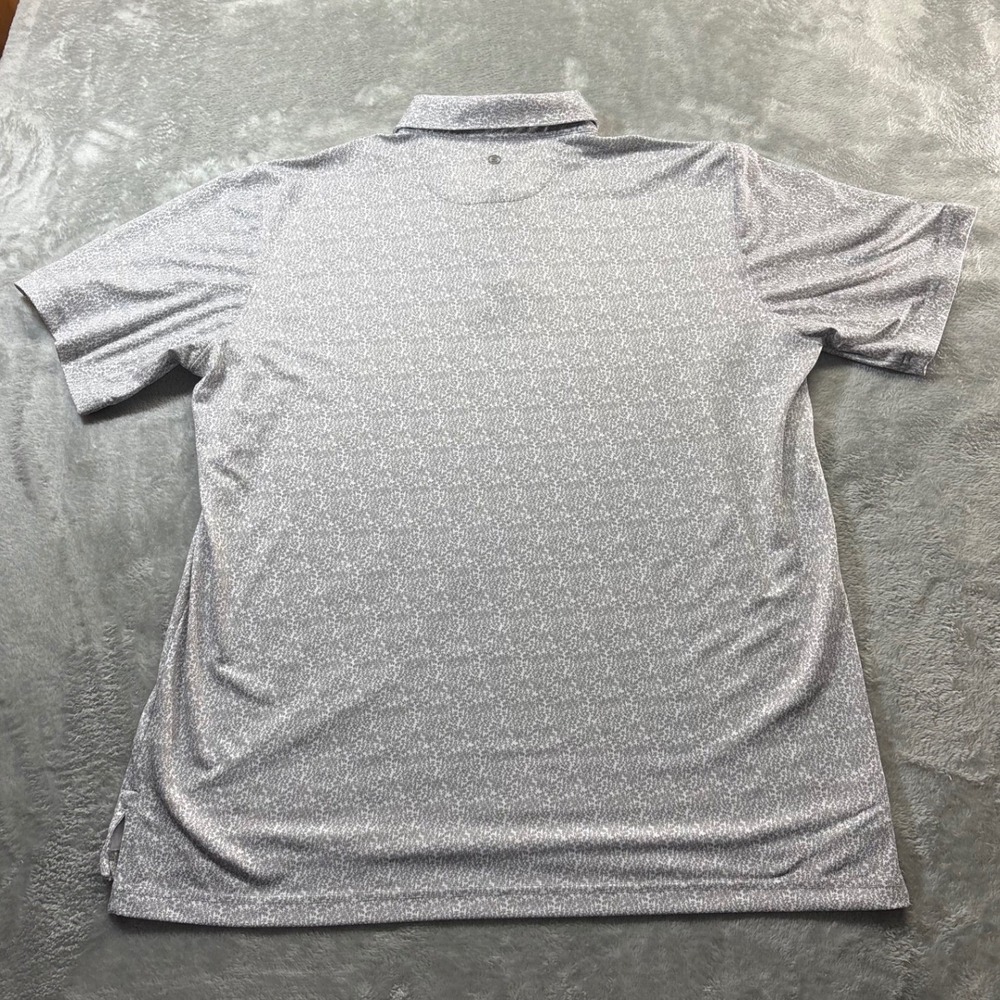 Stitch Golf Polo Shirt Mens XL Gray Floral Print Performance Stretch - Picture 3 of 10